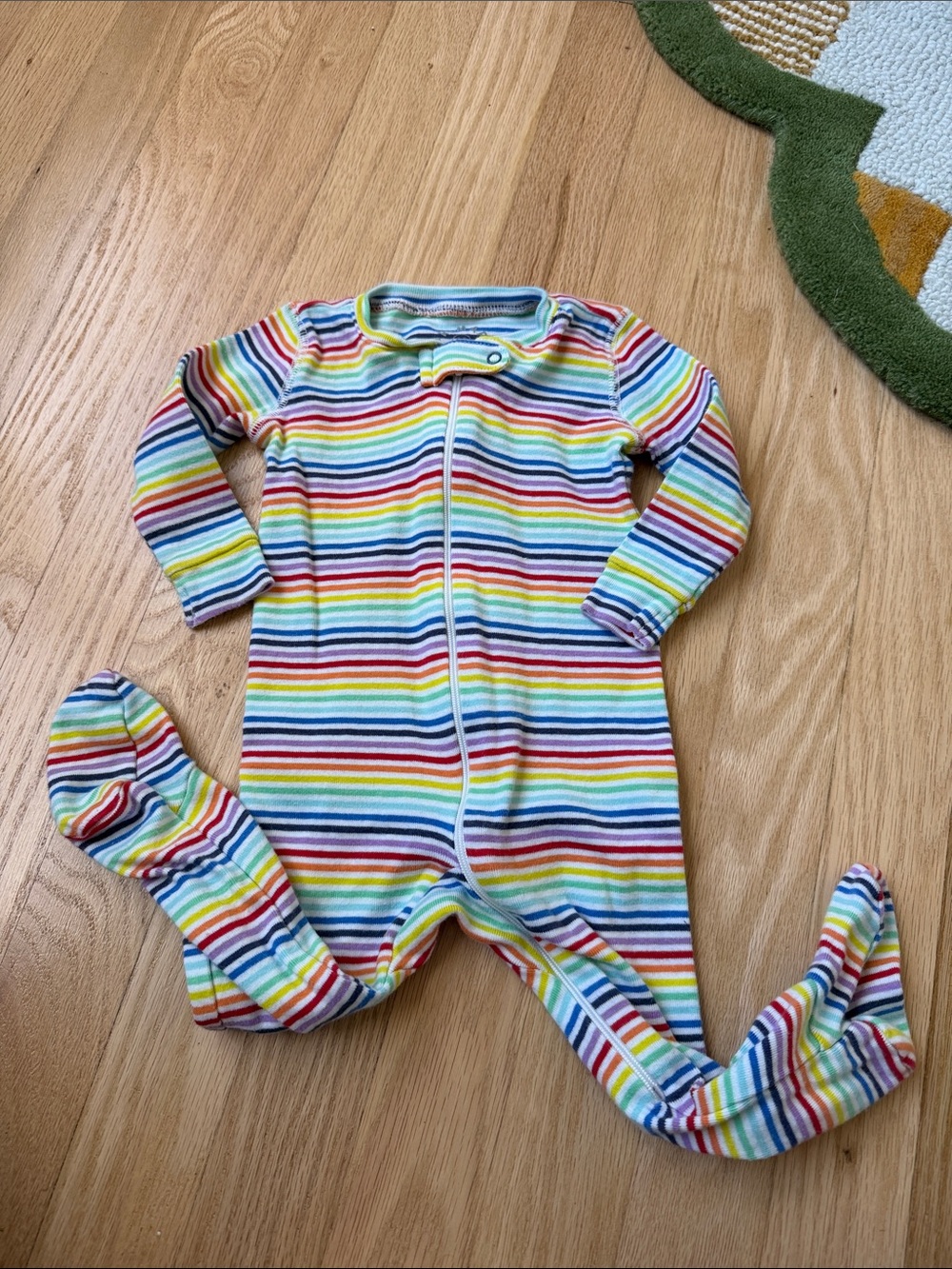 Primary organic cotton rainbow zipper sleeper size 6-9 months